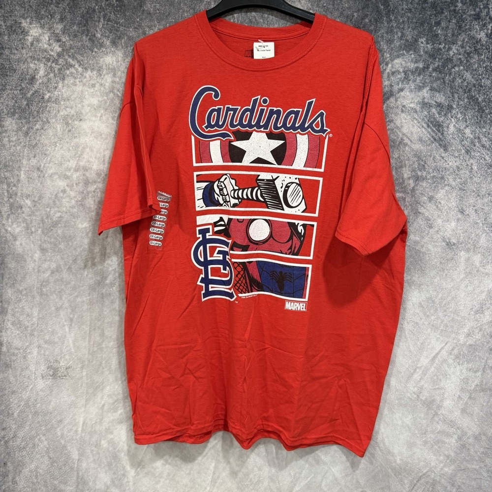 MLB St Louis Cardinals Spider-Man T-Shirt Men 2XL Red Graphic Collaboration